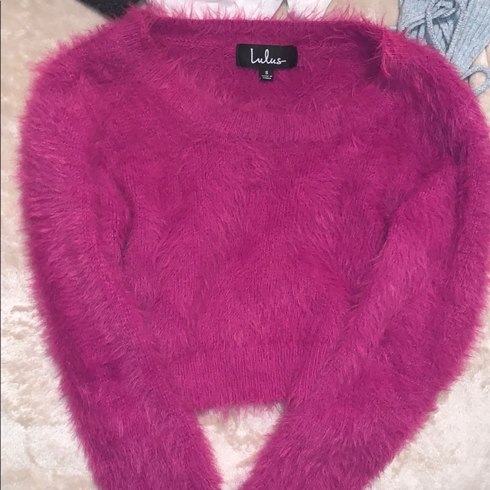 Fluffy crop sweater